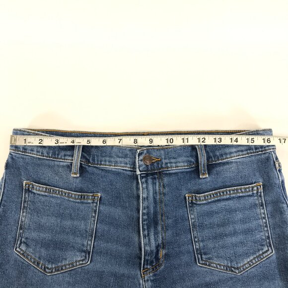 Lands' End Soft Denim High Rise Wide Leg Patch Pocket Crop Jeans Plus Size 14 - Picture 5 of 11